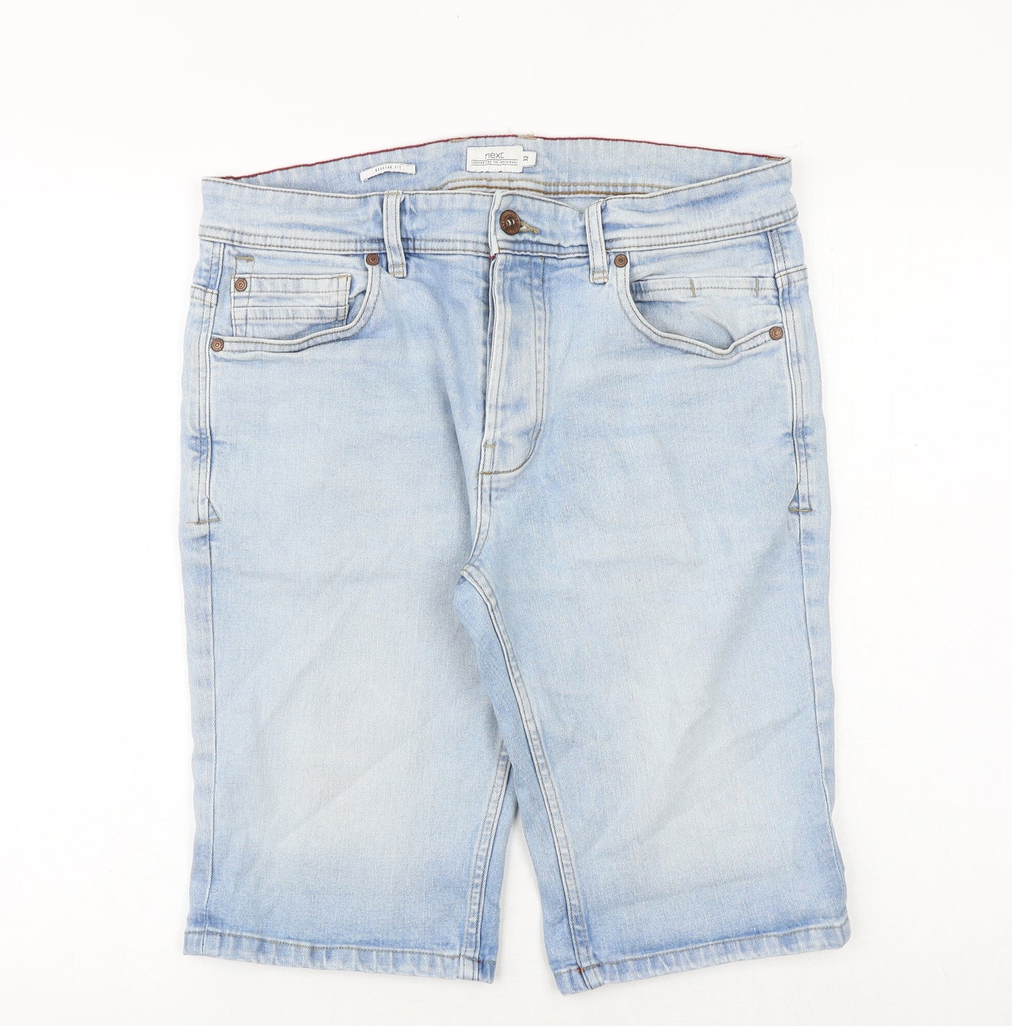 NEXT Mens Blue Cotton Bermuda Shorts Size 32 in Regular Zip