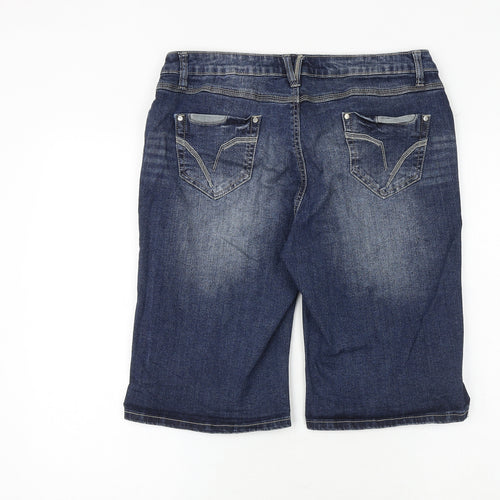 Denim 24/7 Womens Blue Cotton Basic Shorts Size 14 Regular Zip