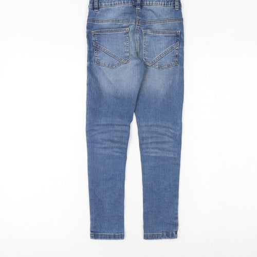 NEXT Girls Blue Cotton Skinny Jeans Size 8 Years Regular