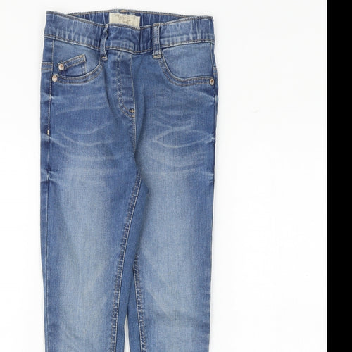 NEXT Girls Blue Cotton Skinny Jeans Size 8 Years Regular