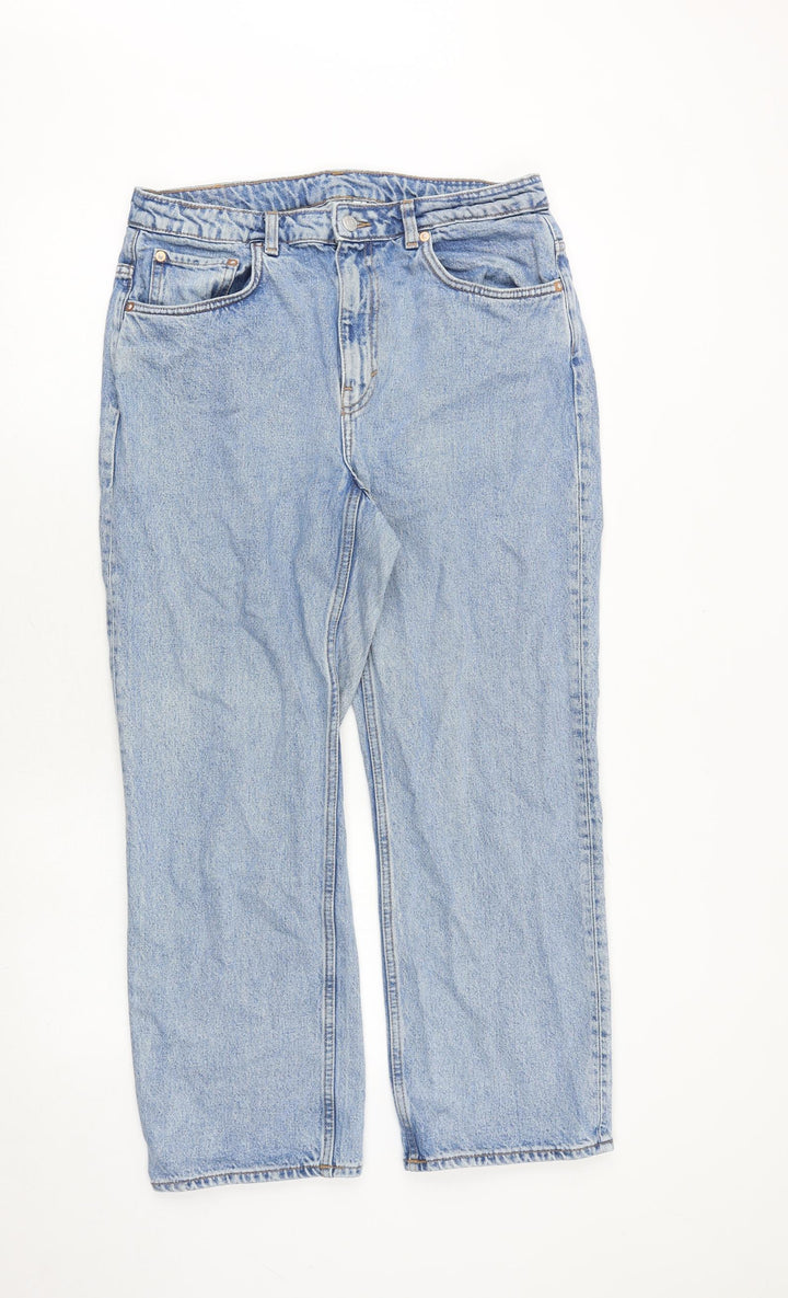 Weekday Womens Blue Cotton Mom Jeans Size 32 in L28 in Regular Zip