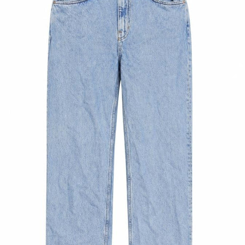 Weekday Womens Blue Cotton Mom Jeans Size 32 in L28 in Regular Zip