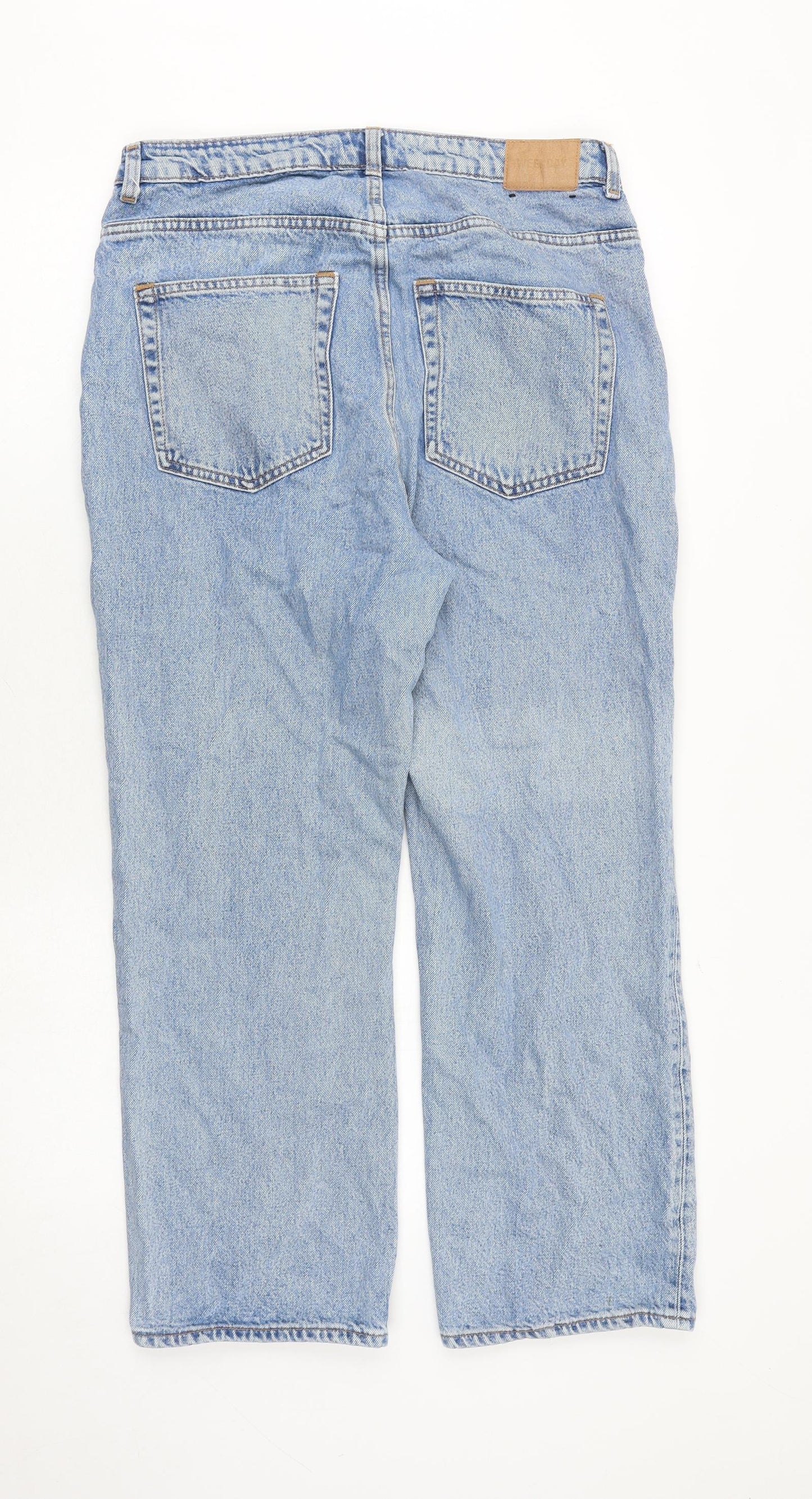 Weekday Womens Blue Cotton Mom Jeans Size 32 in L28 in Regular Zip