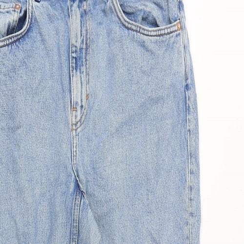 Weekday Womens Blue Cotton Mom Jeans Size 32 in L28 in Regular Zip