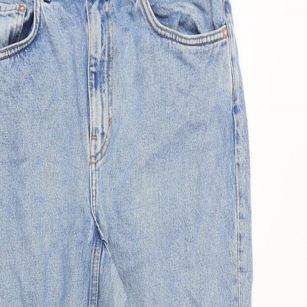 Weekday Womens Blue Cotton Mom Jeans Size 32 in L28 in Regular Zip