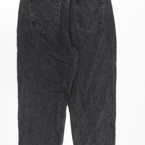 Marks and Spencer Womens Grey Cotton Mom Jeans Size 30 in L32 in Regular Zip
