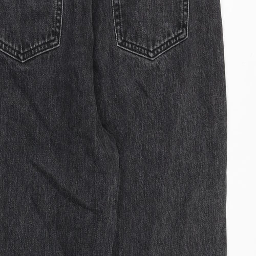 Marks and Spencer Womens Grey Cotton Mom Jeans Size 30 in L32 in Regular Zip