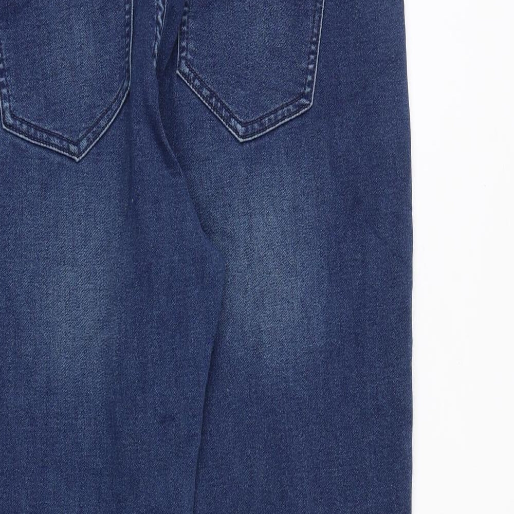 NEXT Womens Blue Cotton Tapered Jeans Size 14 Regular Zip - Jogger