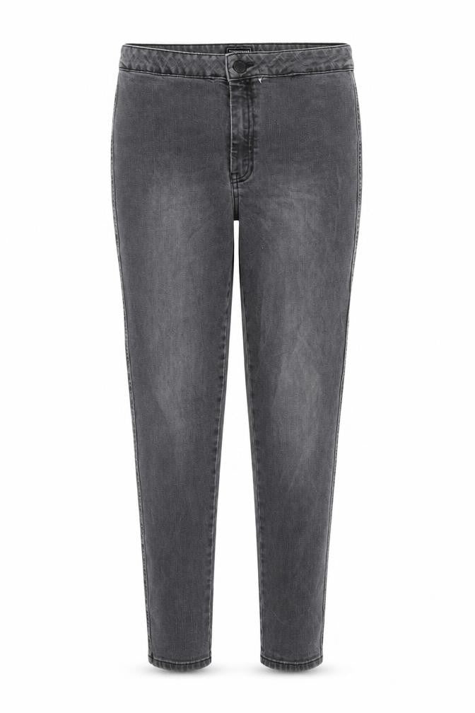 Front view of Waredenim women’s grey cotton skinny jeans, size UK 14, regular zip