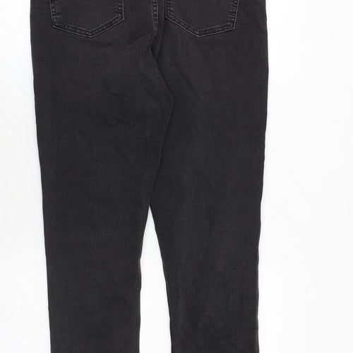 Marks and Spencer Womens Grey Cotton Skinny Jeans Size 12 Slim Zip