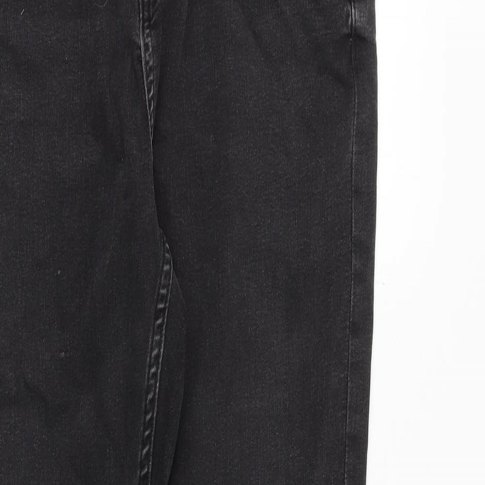 Marks and Spencer Womens Grey Cotton Skinny Jeans Size 12 Slim Zip