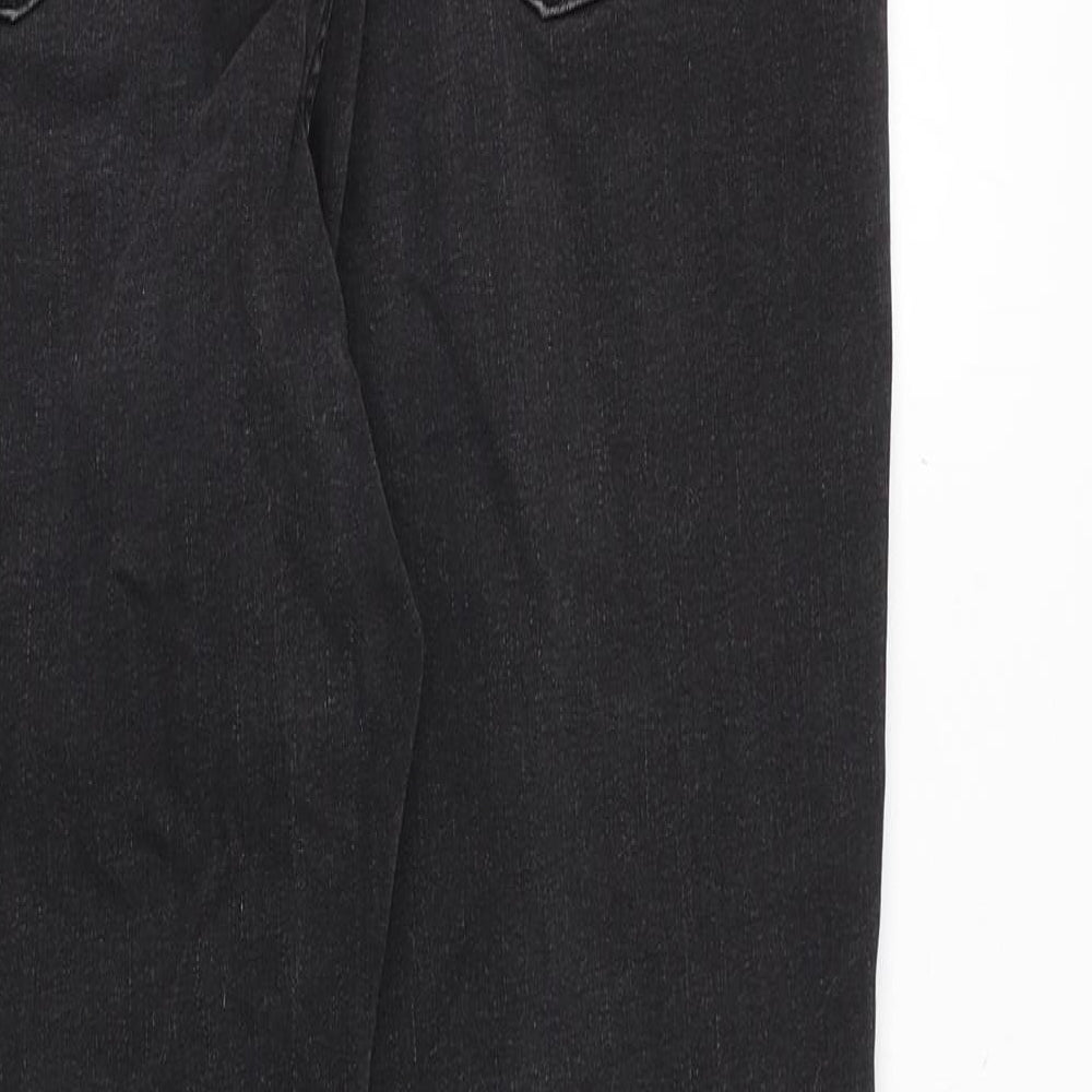 Marks and Spencer Womens Grey Cotton Skinny Jeans Size 12 Slim Zip