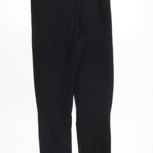 Topshop Womens Black Cotton Skinny Jeans Size 25 in Regular Zip