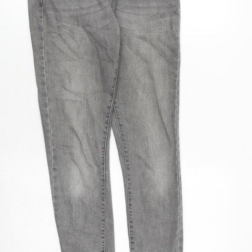 NEXT Womens Grey Cotton Skinny Jeans Size 10 Slim Zip