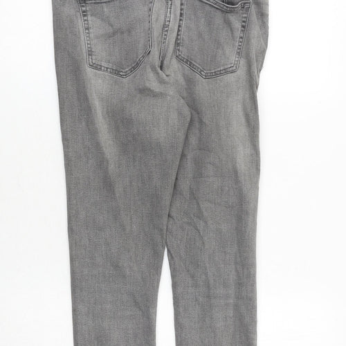 NEXT Womens Grey Cotton Skinny Jeans Size 10 Slim Zip
