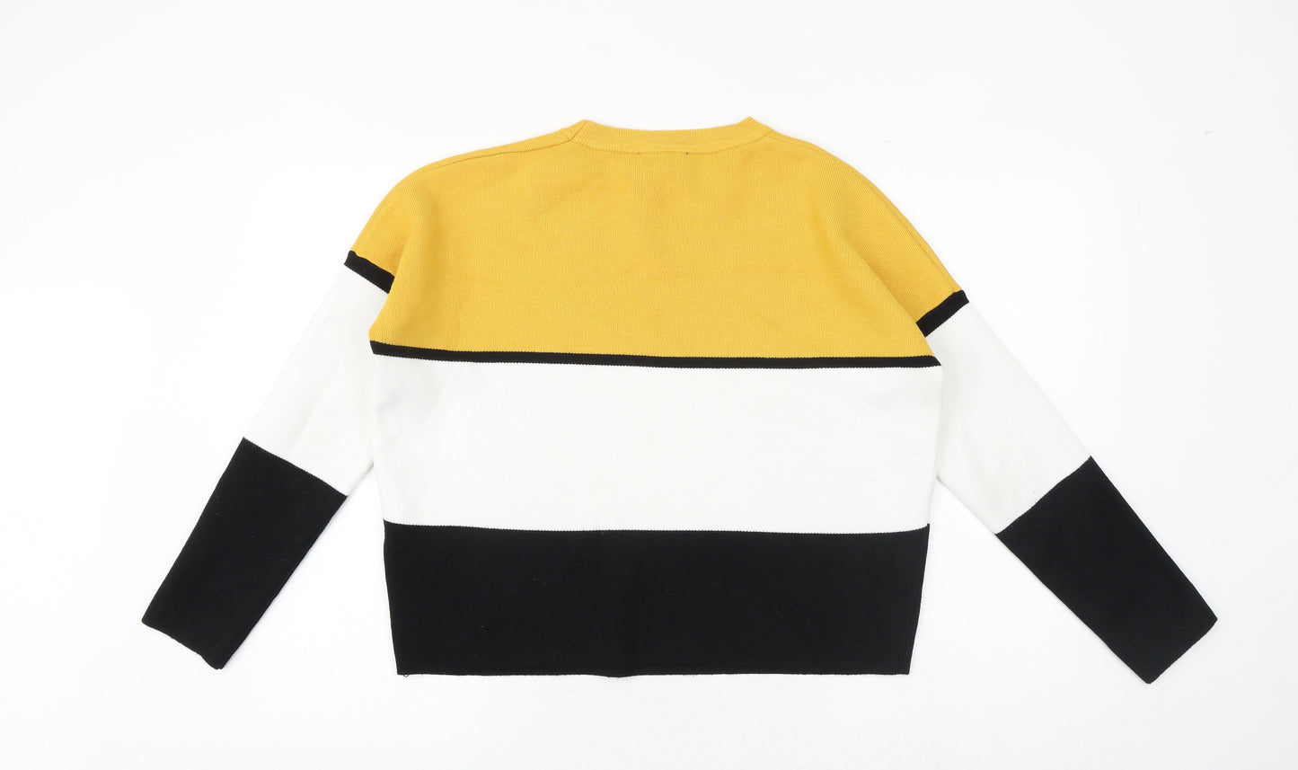 New Look Womens Multicoloured Round Neck Viscose Pullover Jumper Size M - Colourblock