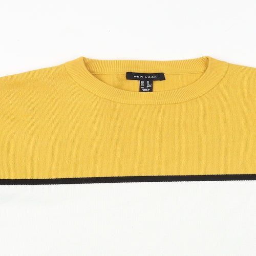 New Look Womens Multicoloured Round Neck Viscose Pullover Jumper Size M - Colourblock