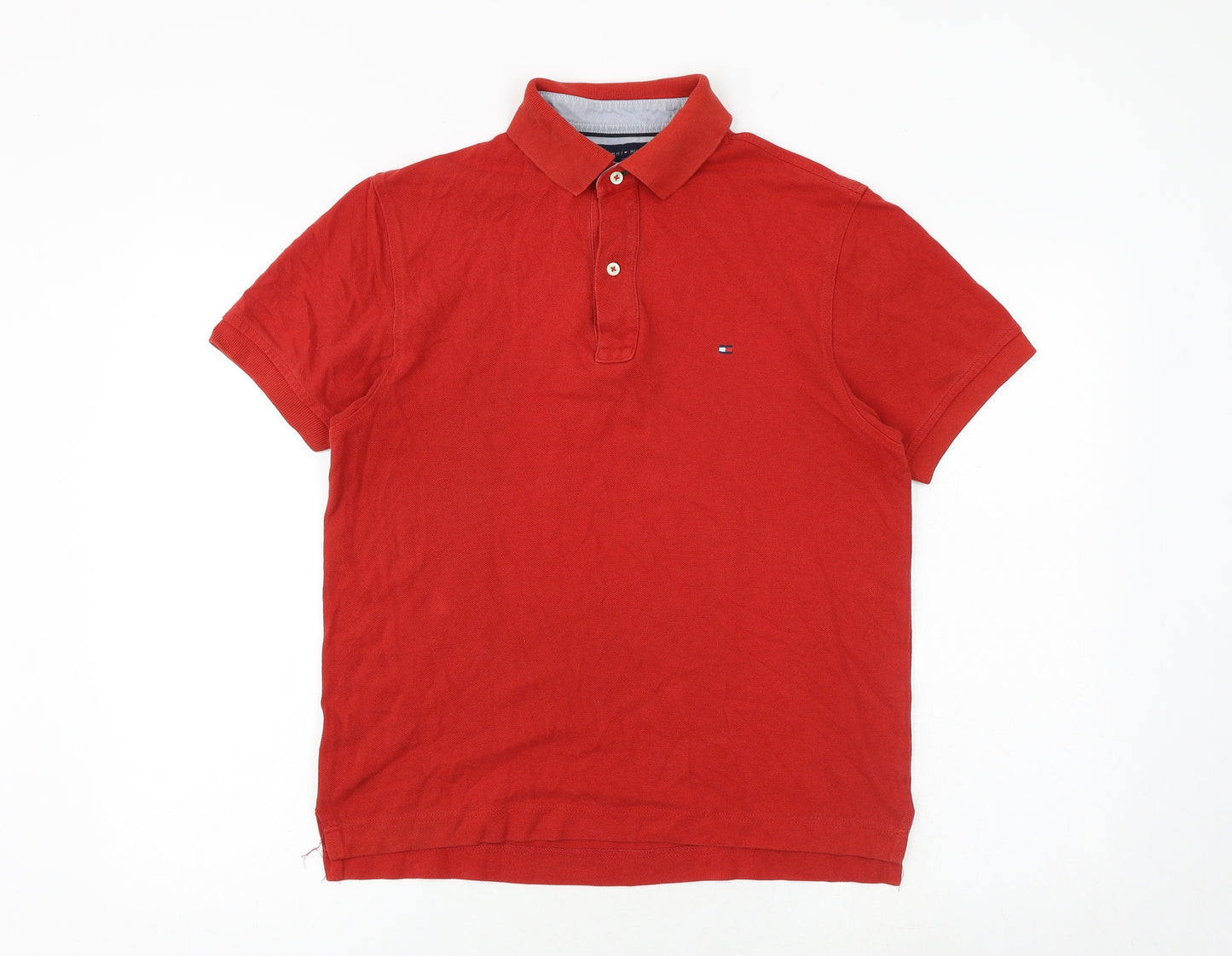 Tommy Hilfiger Mens Red Polyester Polo Size XS Collared Button