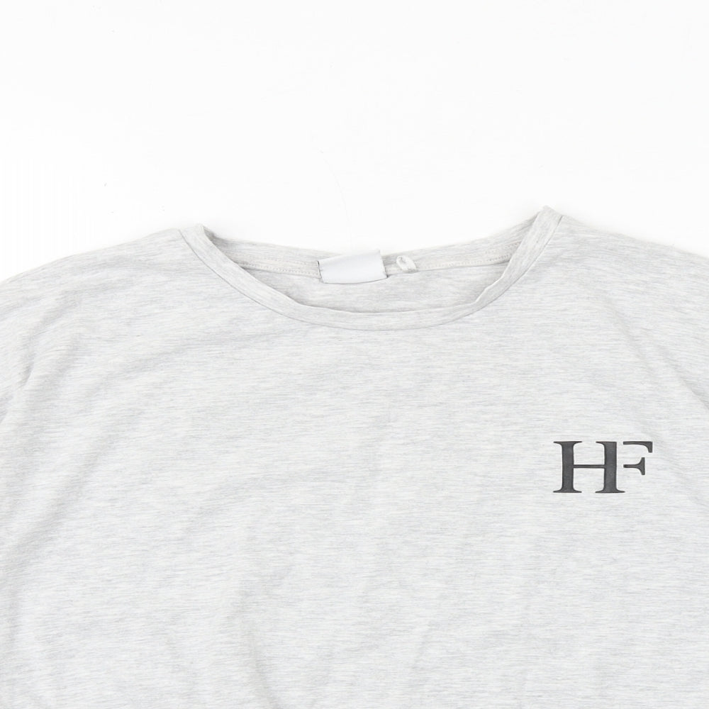 Holyfield Girls Grey Cotton Basic T-Shirt Size 14-15 Years Round Neck Pullover