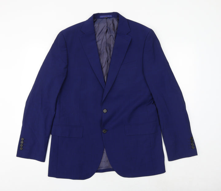 Marks and Spencer Mens Blue Wool Jacket Suit Jacket Size 40 Regular