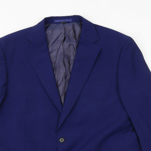 Marks and Spencer Mens Blue Wool Jacket Suit Jacket Size 40 Regular