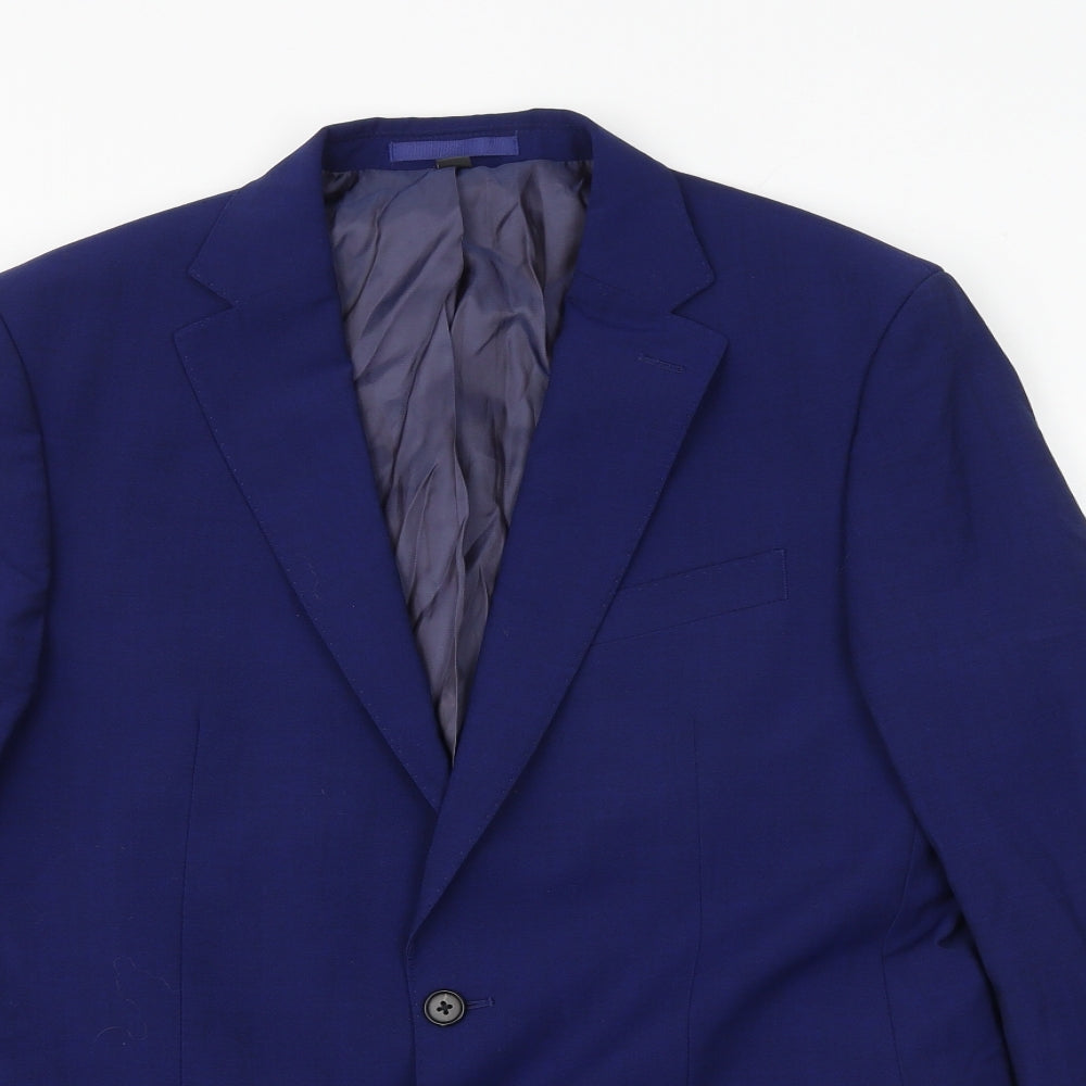 Marks and Spencer Mens Blue Wool Jacket Suit Jacket Size 40 Regular