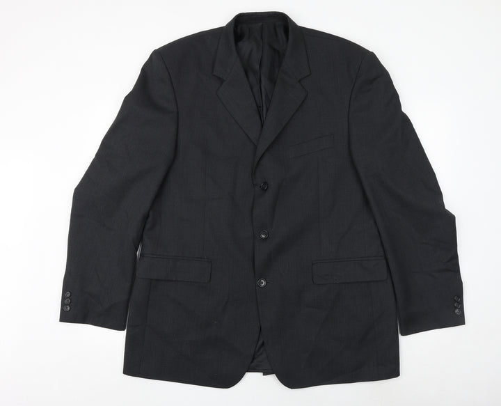 Burton Mens Grey Polyester Jacket Suit Jacket Size 44 Regular
