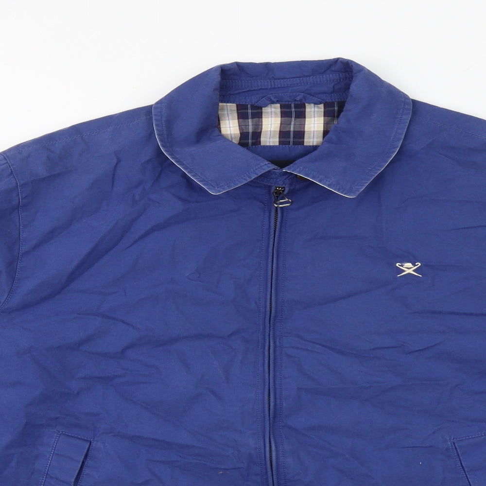 Hackett Mens Blue Bomber Jacket Jacket Size XL Zip