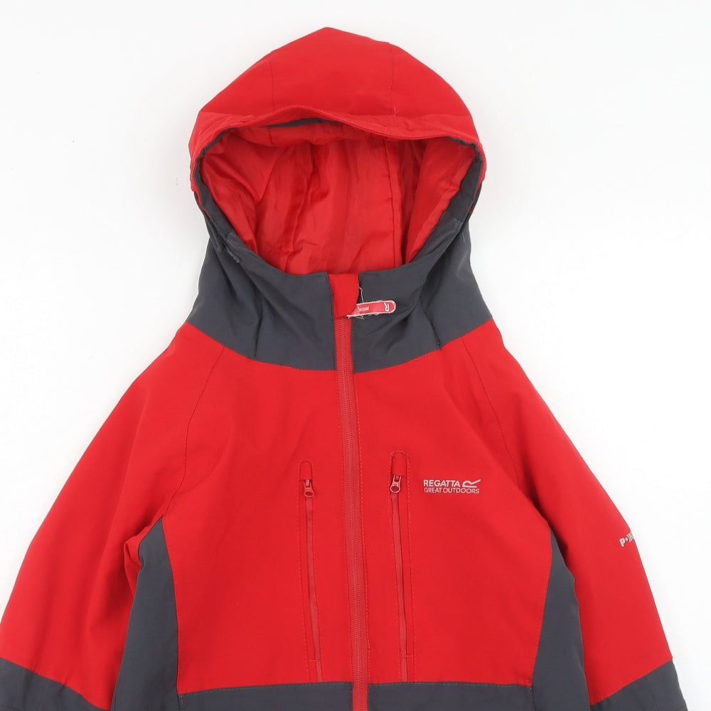 Regatta Boys Red Colourblock Windbreaker Jacket Size 11-12 Years Zip