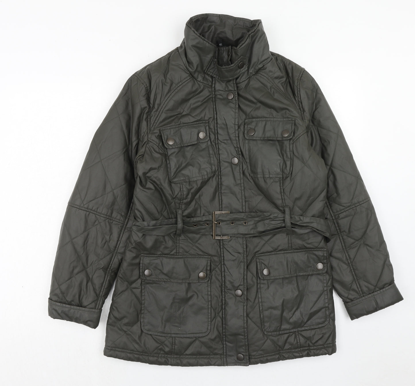 Marks and Spencer Womens Green Jacket Size 16 Zip
