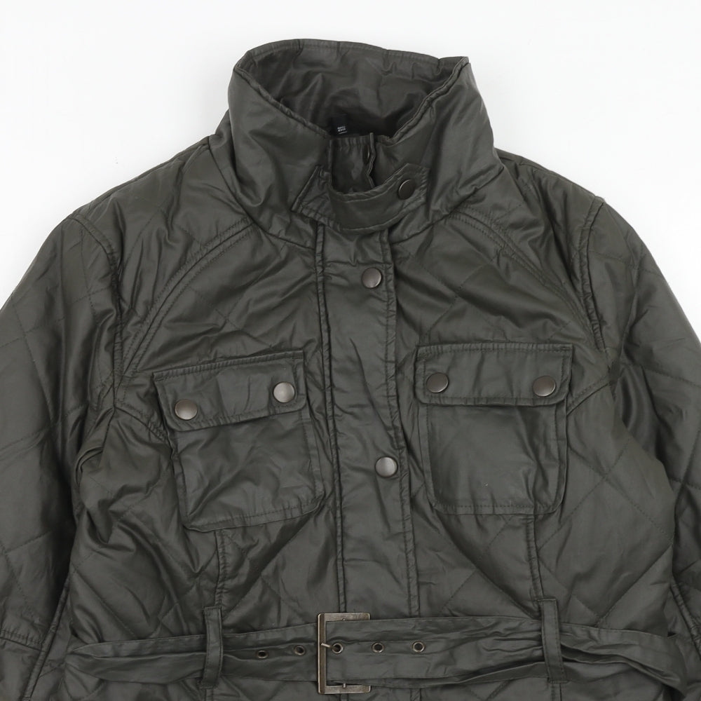 Marks and Spencer Womens Green Jacket Size 16 Zip