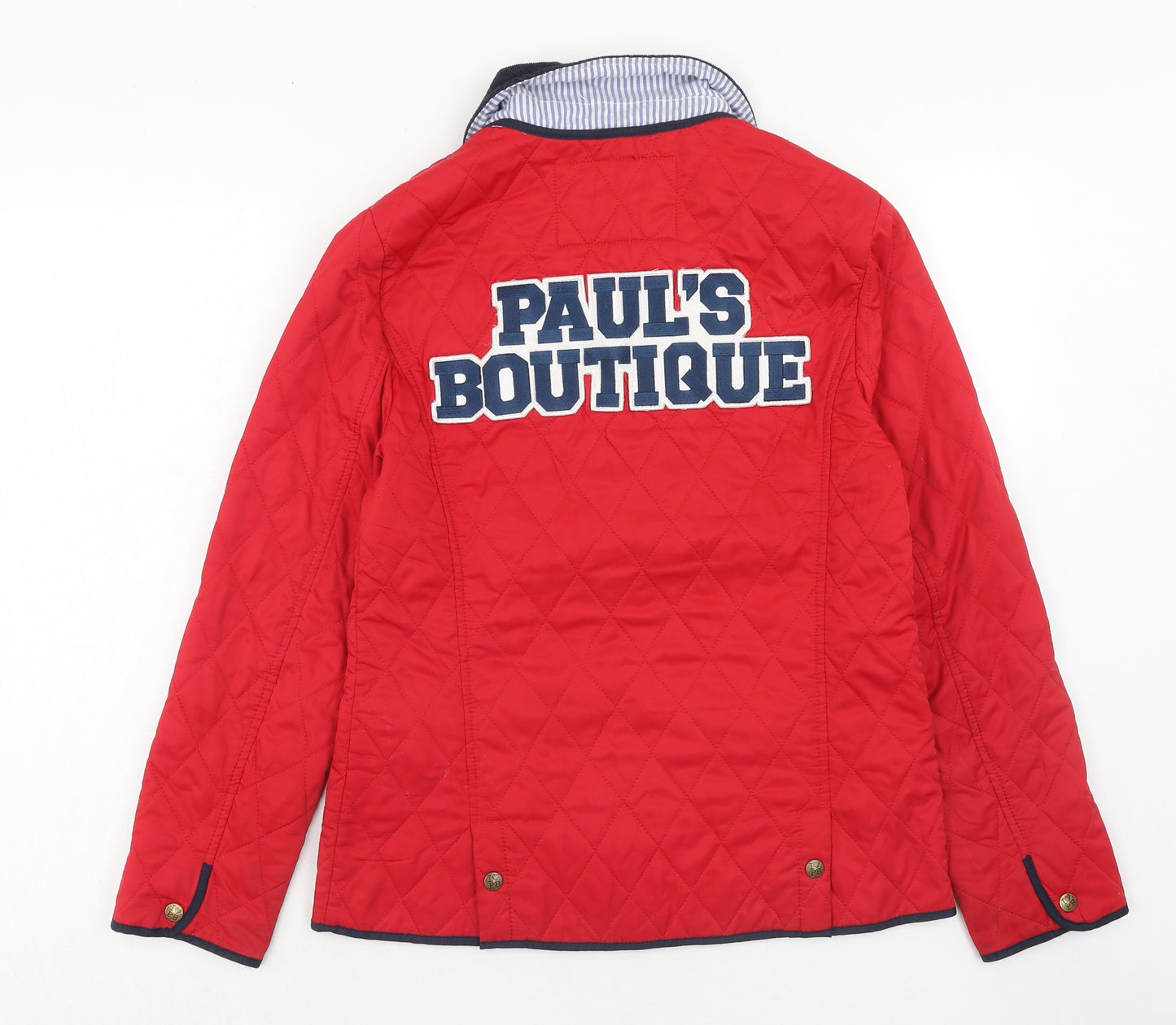Paul's Boutique Womens Red Quilted Jacket Size L Button