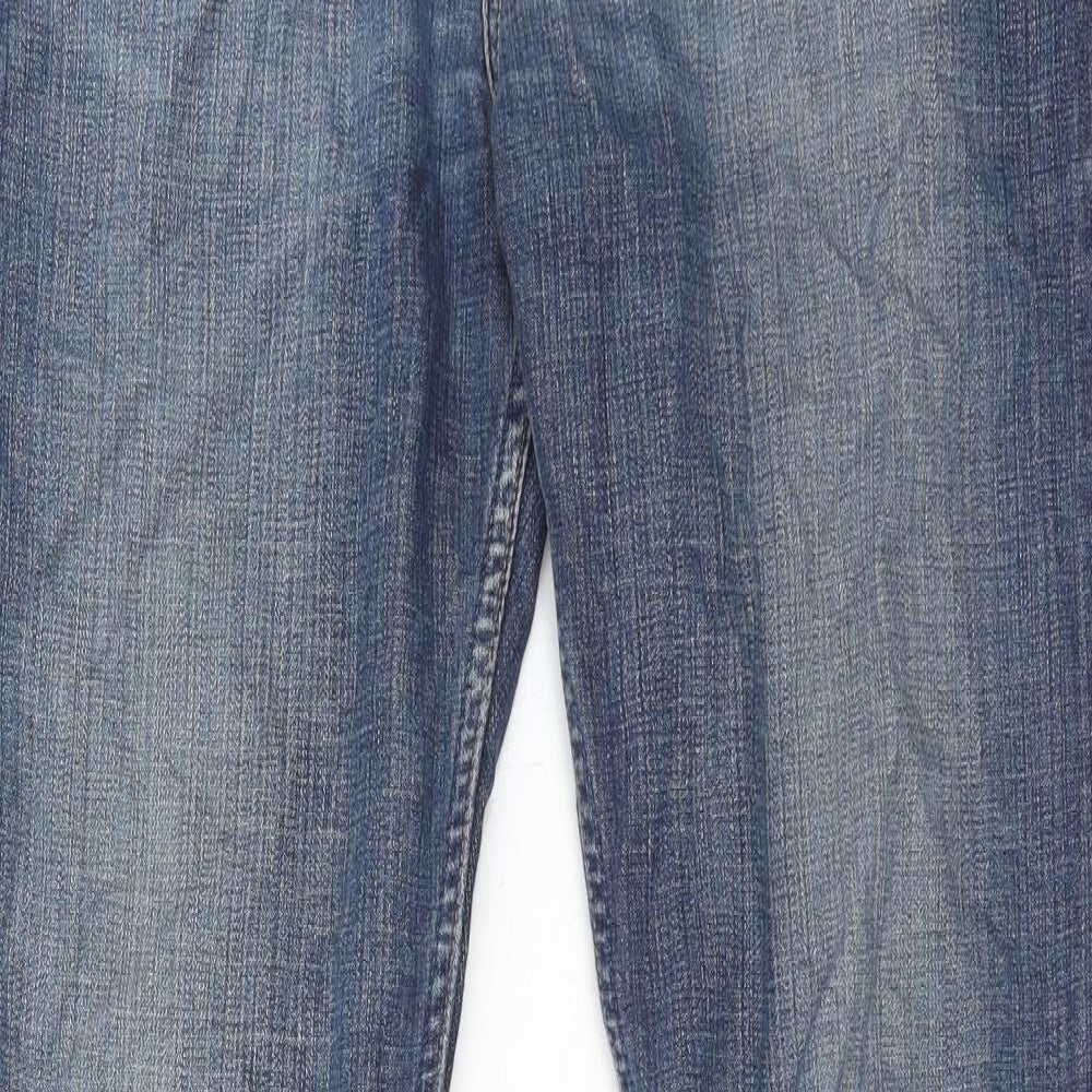 Levi's Mens Blue Herringbone Cotton Bootcut Jeans Size 32 in L34 in Regular Zip