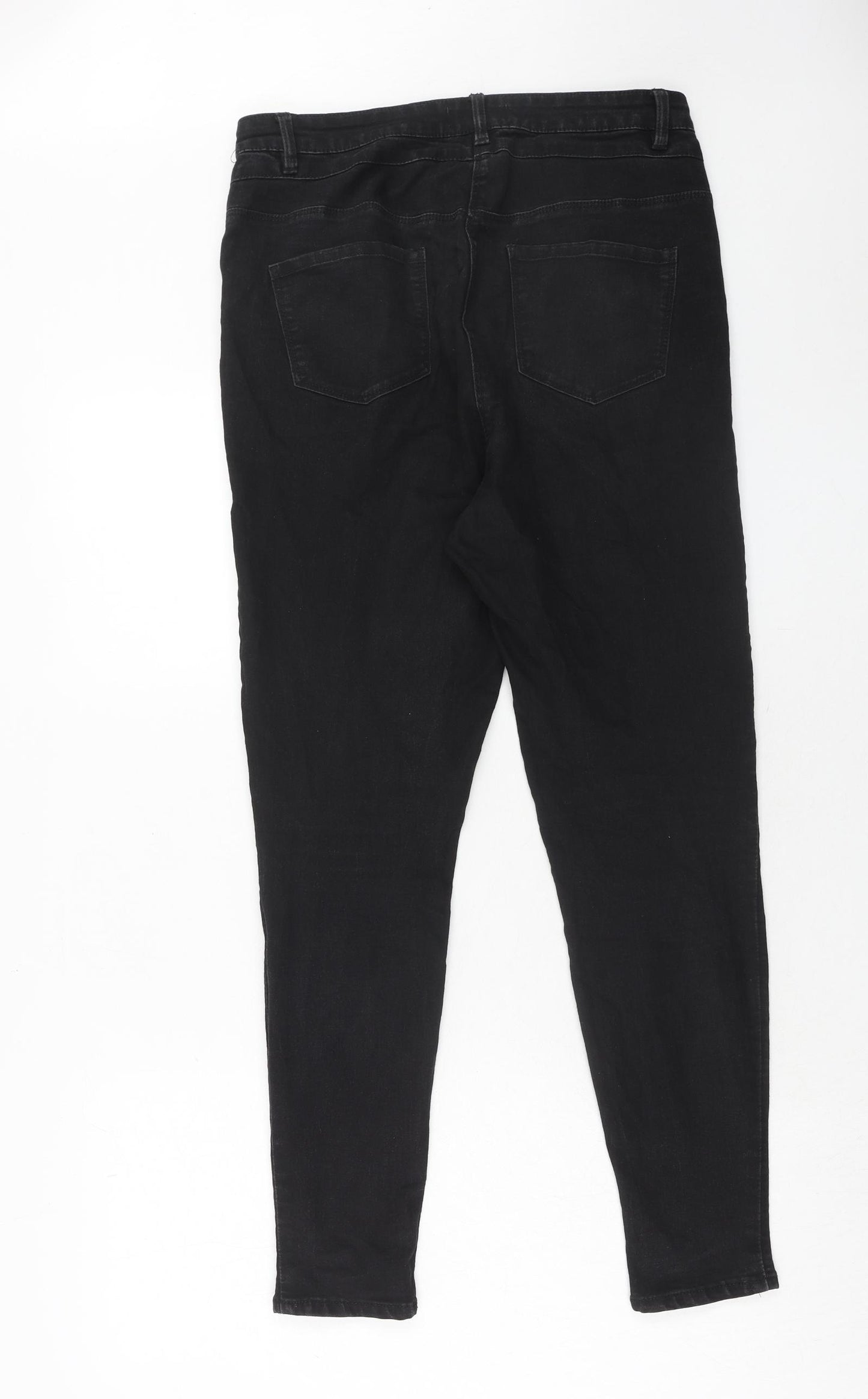 Studio Womens Black Cotton Skinny Jeans Size 12 Regular Zip