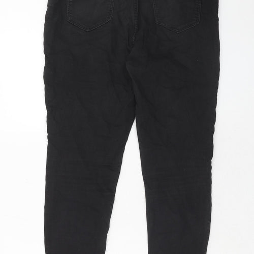 New Look Womens Black Cotton Skinny Jeans Size 14 Regular Zip