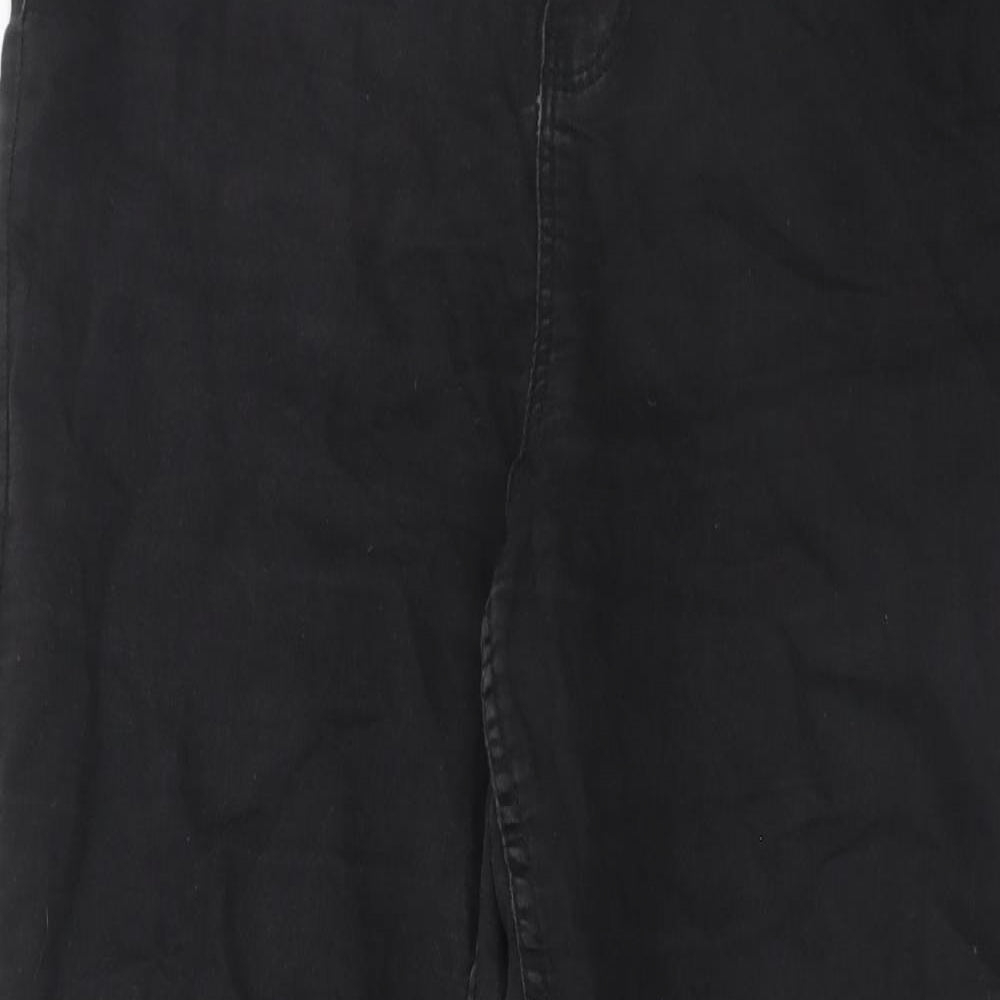 New Look Womens Black Cotton Skinny Jeans Size 14 Regular Zip