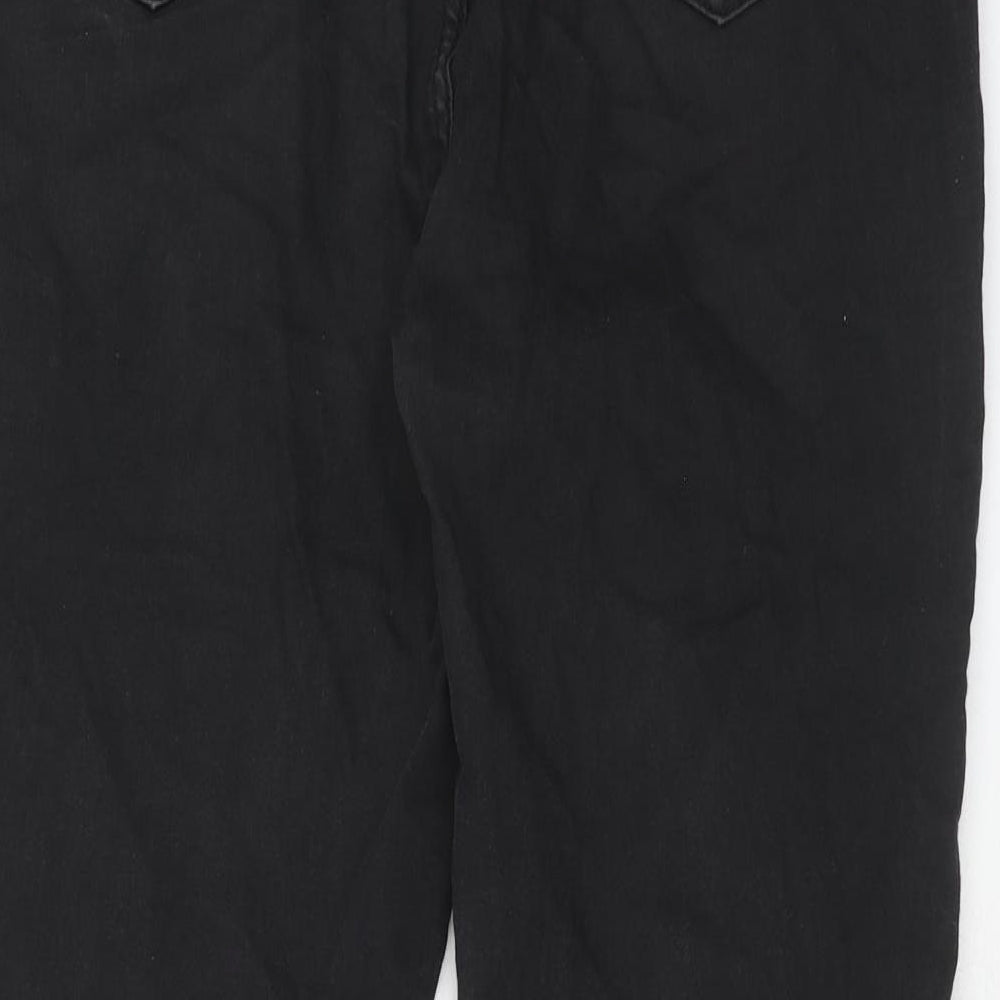 New Look Womens Black Cotton Skinny Jeans Size 14 Regular Zip
