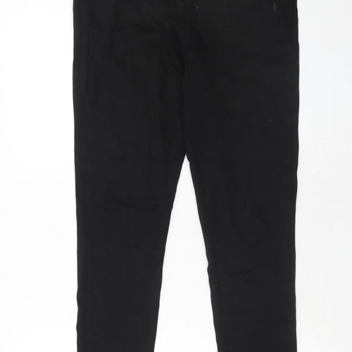 NEXT Womens Black Cotton Skinny Jeans Size 14 Regular Zip