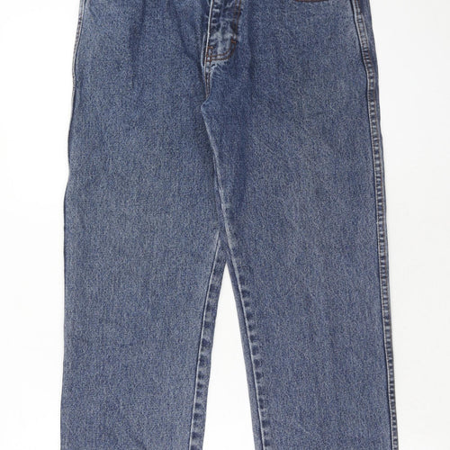 Aztec Womens Blue Cotton Straight Jeans Size 34 in L27 in Regular Zip