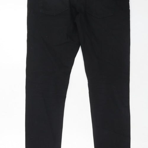 NEXT Mens Black Cotton Skinny Jeans Size 32 in L31 in Regular Zip