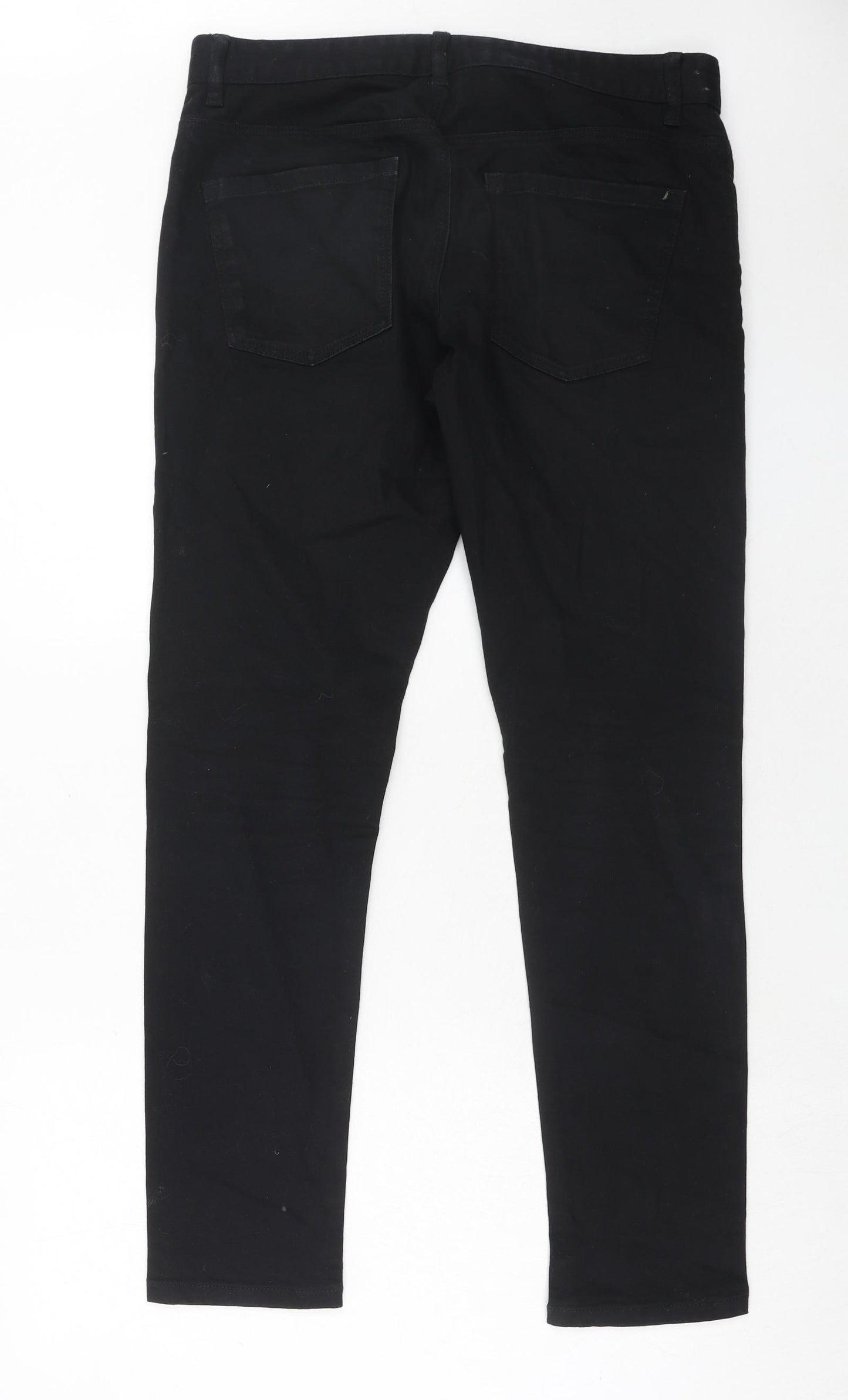 NEXT Mens Black Cotton Skinny Jeans Size 32 in L31 in Regular Zip