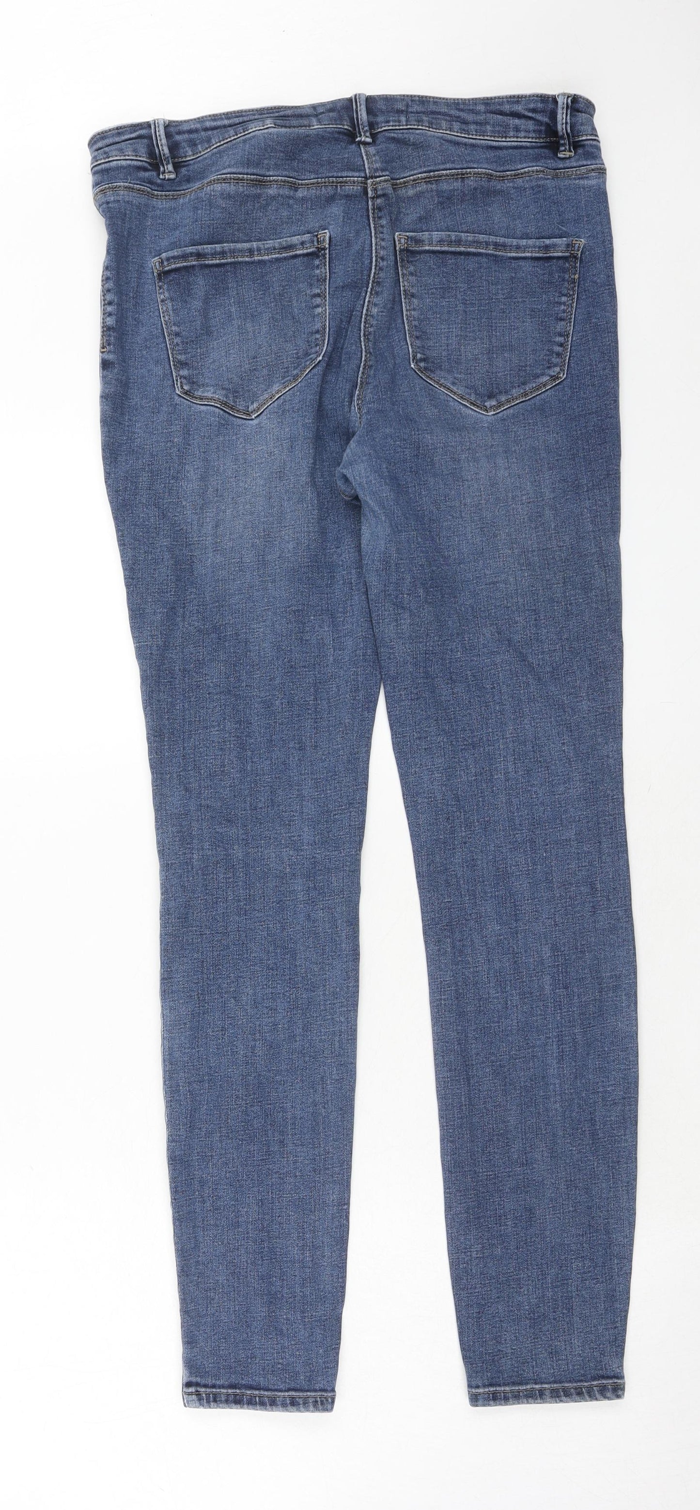 NEXT Womens Blue Cotton Jegging Jeans Size 14 Regular Zip