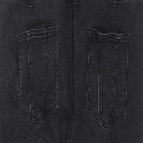 JoJo Maman Bébé Womens Black Cotton Dungaree One-Piece Size 12 Button