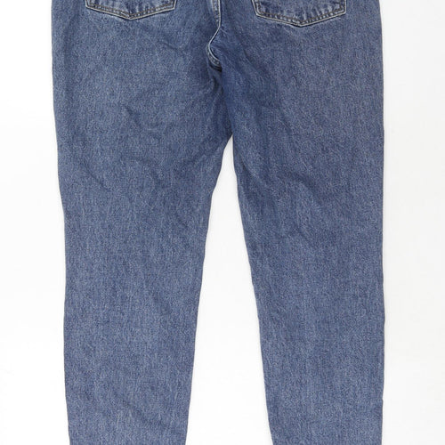 Topshop Womens Blue Cotton Mom Jeans Size 30 in L30 in Regular Zip