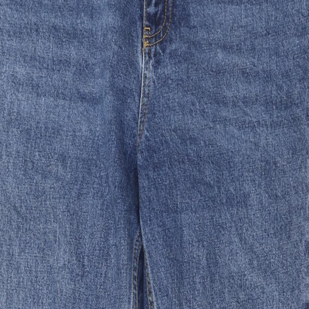 Topshop Womens Blue Cotton Mom Jeans Size 30 in L30 in Regular Zip