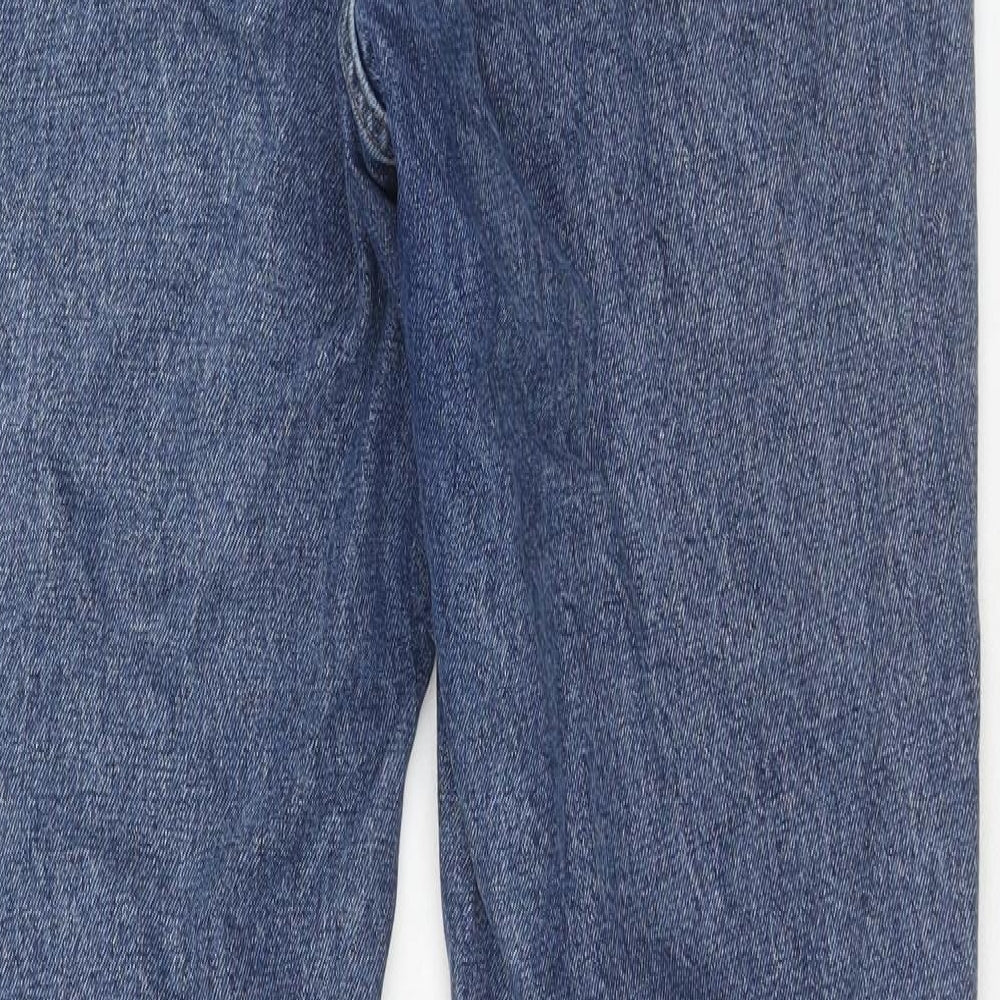 Topshop Womens Blue Cotton Mom Jeans Size 30 in L30 in Regular Zip