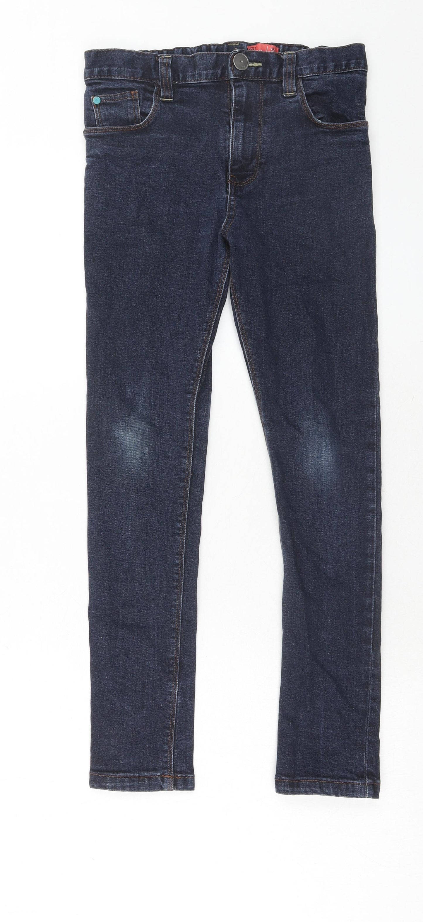 NEXT Boys Blue Cotton Skinny Jeans Size 11 Years Regular Zip