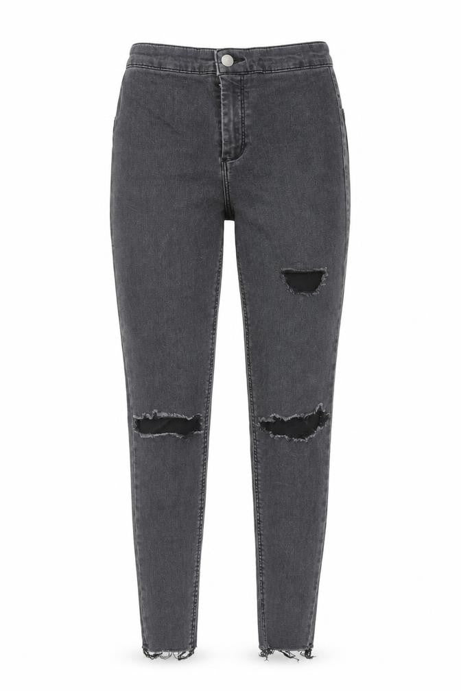 Topshop Womens Grey Cotton Skinny Jeans Size 28 in L32 in Regular Zip
