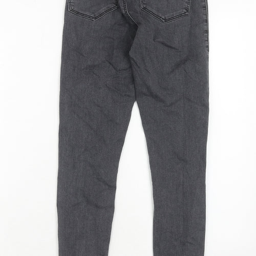 Topshop Womens Grey Cotton Skinny Jeans Size 28 in L32 in Regular Zip
