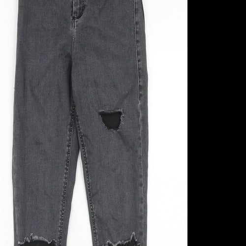 Topshop Womens Grey Cotton Skinny Jeans Size 28 in L32 in Regular Zip